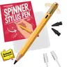 OMOTON SP02 Vintage Fidget Spinner Smooth Premium Active Stylus Pen - Durable Tablet Stylus Accessory with Grip, Writing Function, Tilt Sensitivity, Palm Rejection, 13h Long Battery, Compatible with 2018-2026 iPad Pro/Air/Mini 5/6 - Yellow Metal