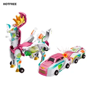 Hotfree Dinosaur Transformer Car Toy, Magnetic Cars Transform into Dinosaurs Flying Dragon, Fun Collision Transforming Car Toys, Christmas Birthday Gift for Kids Boys Girls