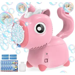 Bubble Machine, Bubble Gun for Toddlers Kids Age 3 4 5 6 7 8, Automatic Bubble Machine Gun for Parties Indoor Outdoor, Unicorn Bubble Wand with Lights, Small Bubble Maker Toys Gifts for Boys Girls
