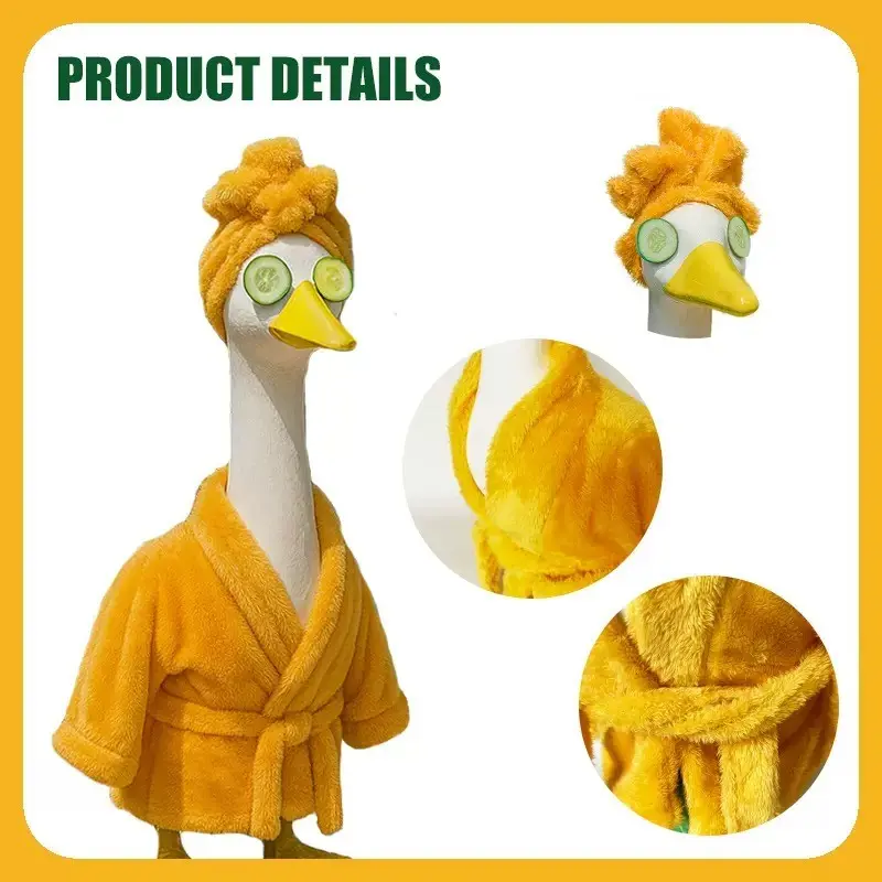 Double-Sided Plush Bathrobe Duck Robe for Fall and Winter, Whimsical Holiday Decor for Outdoor Patios, Cozy Vacation Style for Your Home