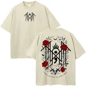 Unisex Sleep Token  Print Washed Short Sleeve T-Shirt Vintage Casual Short Sleeve T-Shirt Regular Fit For Dailywear