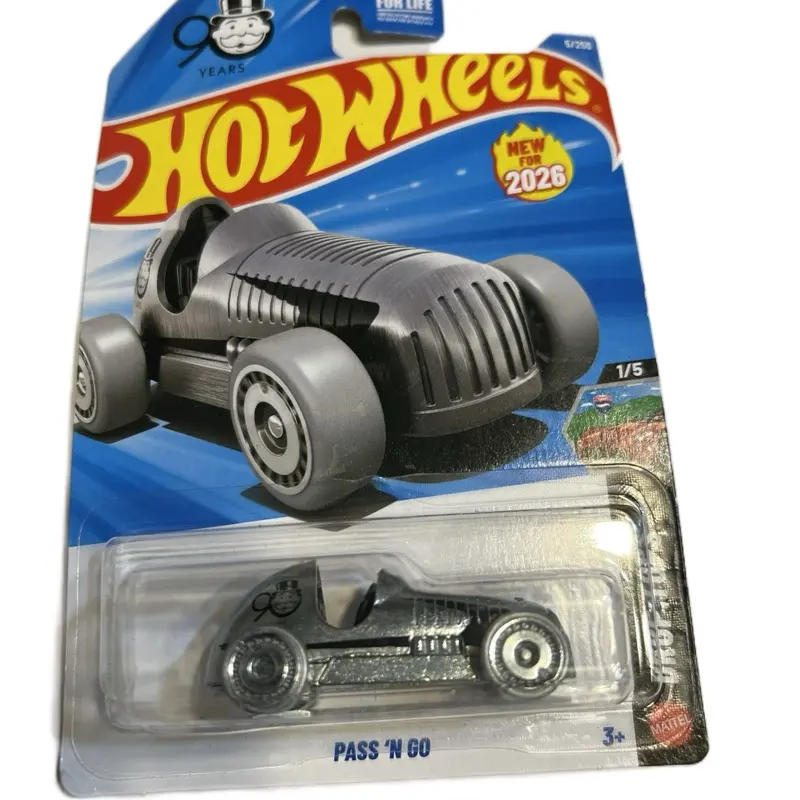 Hot Wheels Monopoly "Pass 'N Go" Race Car (Chrome/Silver)