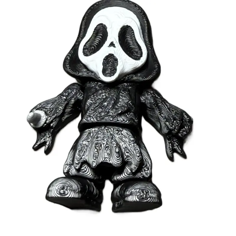 Articulating Horror Product Detailed Image of Articulated Ghost Face Freddy Krueger and Predator Articulating Decor Ornaments 2.7in Tall 2in Wide Black White Silver
