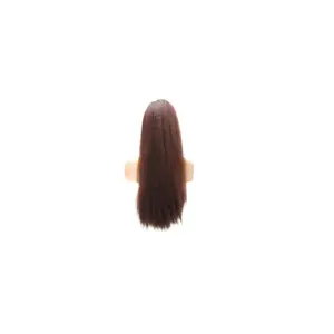 Yaki Curly Hair Long Kinky Straight Drawstring Ponytail 26 Inch Extension 33 Auburn - Heat Resistant, Soft & Easy to Install, Strawberry Blonde #27