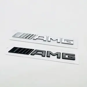 1pcs 3D ABS Black Logo AMG Emblem Letters  trunk Badge For Mercedes Benz W204 W205 W176 W177 W212 W213 AMG Sticker Accessories