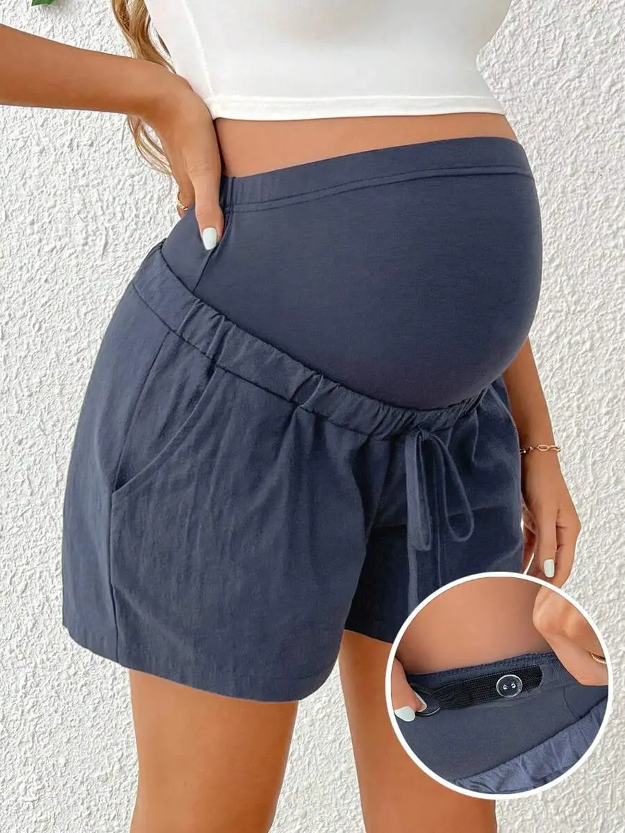 NANCY Maternity Summer Casual Adjustable Waist Shorts