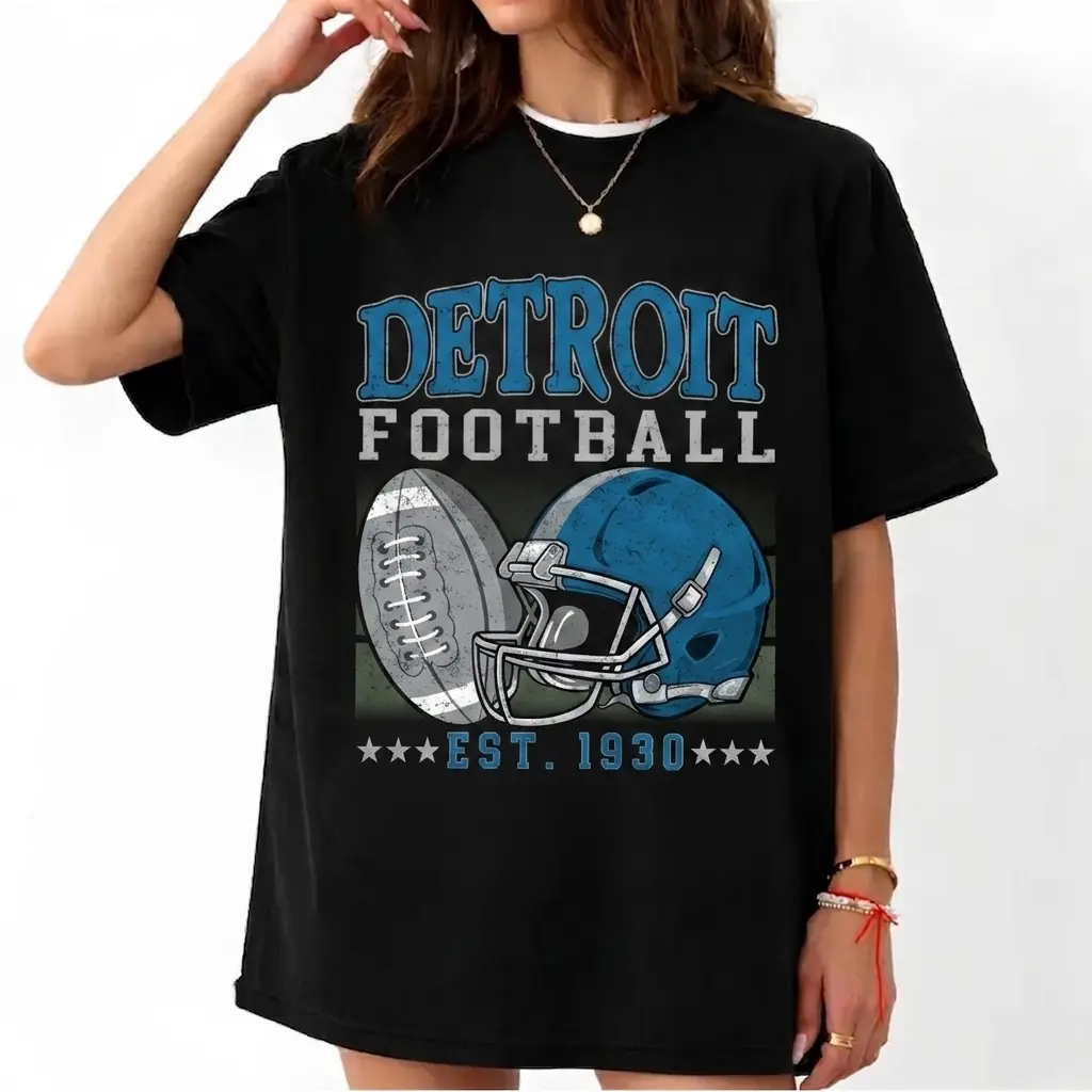 Detroit Football Adult and Youth T-Shirt Sweatshirt, Detroit Football Sweatshirt, Game Day Football Shirt, graphic t-shirts, Detroit Football merch, Gift For Fan Football Unisex, men's clothing clothes merch, Gift For Women