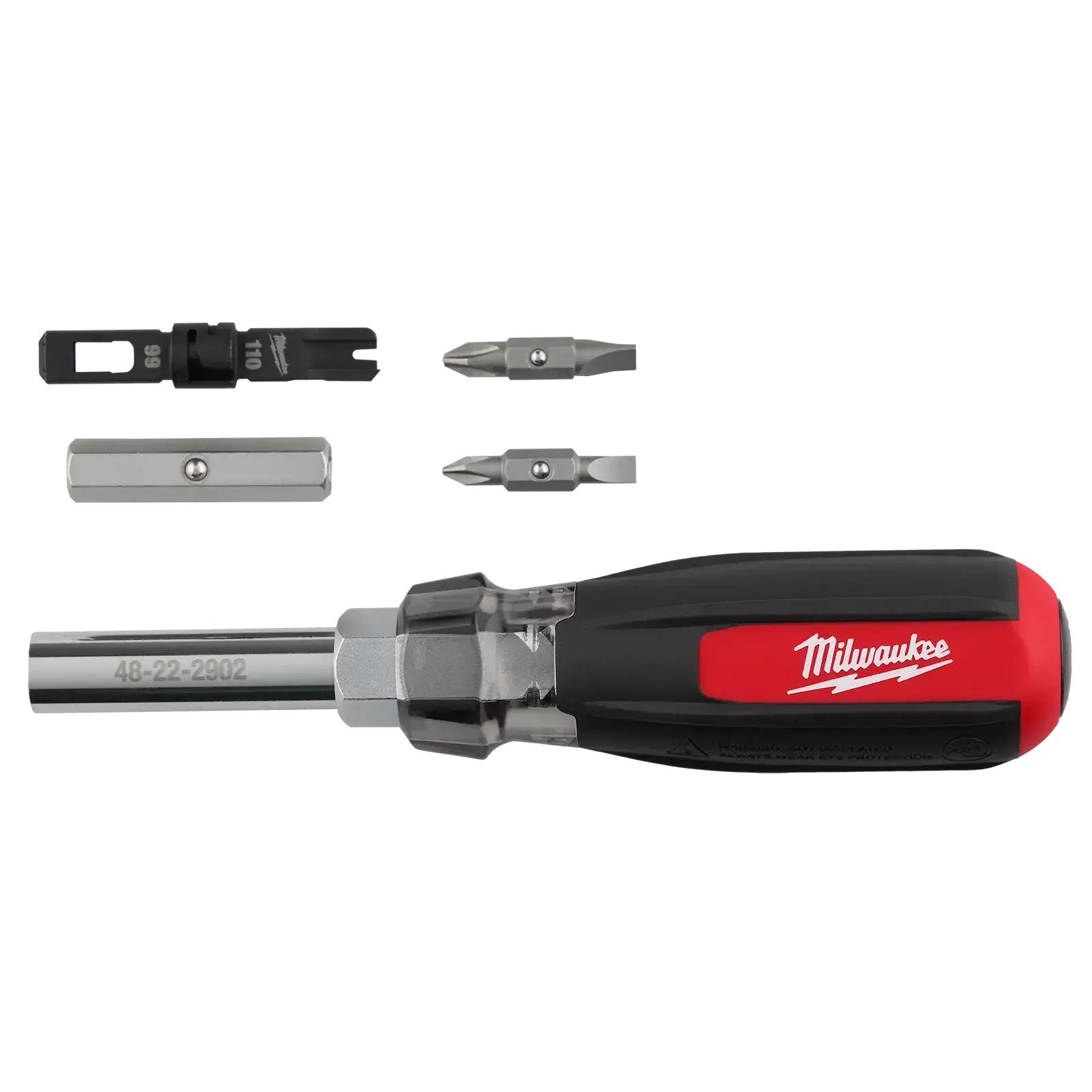 Milwaukee 48-22-2902 9-in-1 Punchdown Multi-Bit Screwdriver, Nut Driver Screwdriver for Hand Tool Applications, Multi Nut Driver