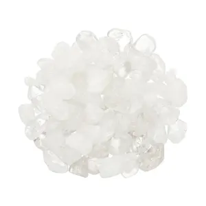 PETAXCELL Crystal Chips Stone 0.44Lb Fluorite Gravel Rock(Translucent White Quartz 9-20mm)
