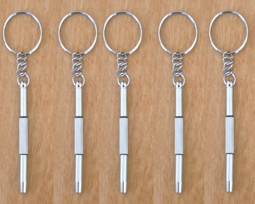 5 Pcs New 3 in 1 Mini Glasses Sunglasses Eyeglasses Screwdriver Tool For Cell Phone Watch.. Repair Kits With Key Chain Holder