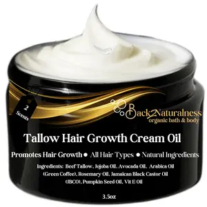 Back2Naturalness Tallow Hair & Beard Growth Mask 3.5 oz Scented & Unscented for Damaged Hair All Hair Types Promotes Healthy Growth Natural Ingredients