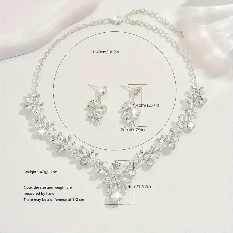 Elegant Bridal Wedding Banquet Clavicle Necklace & Earrings Set in Green Gemstone Accents for Prom Party Women's Alloy Jewelry Two-Piece Optional Colors Elegant Bridal Wedding Banquet Clavicle Necklace & Earrings Set in Green Gemstone Accents for Prom Party Women's Alloy Jewelry Two-Piece Optional Colors