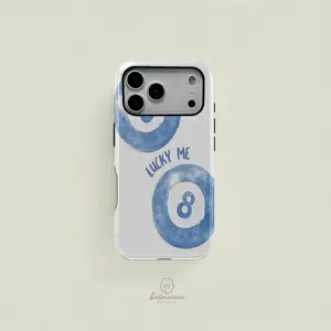 1pc Billiard Eight Ball Lucky Pattern Phone Case, Durable Shockproof Fashion Protection for iPhone 11-17 Pro Max, Samsung Galaxy S25-S23 Ultra