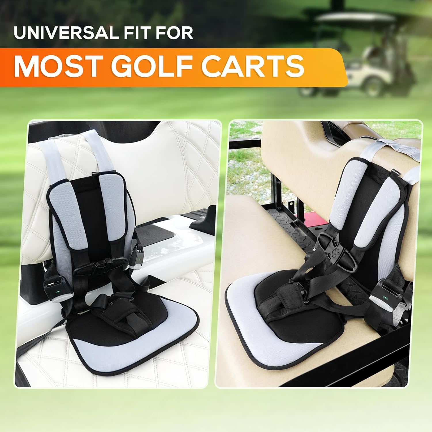Craftsman Golf Gray Child Positioner for Golf Carts 5 Point Harness to Keeps Kids Secure in Golf Cart Universal Fit for Most Golf Carts