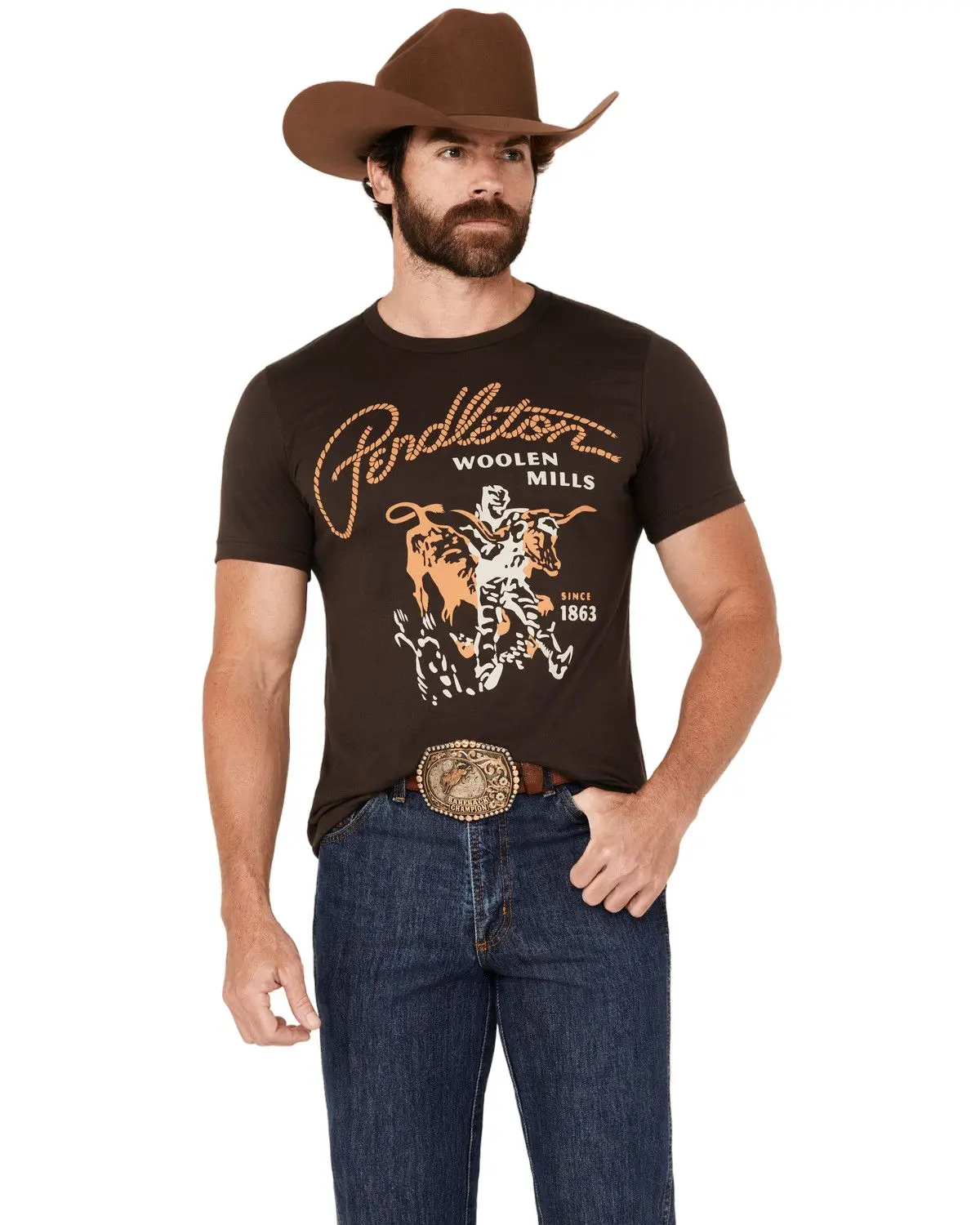 Pendleton Men's Men'S Boot Barn Steer Rodeo Short Sleeve Graphic T-Shirt - Rg1403-74700
