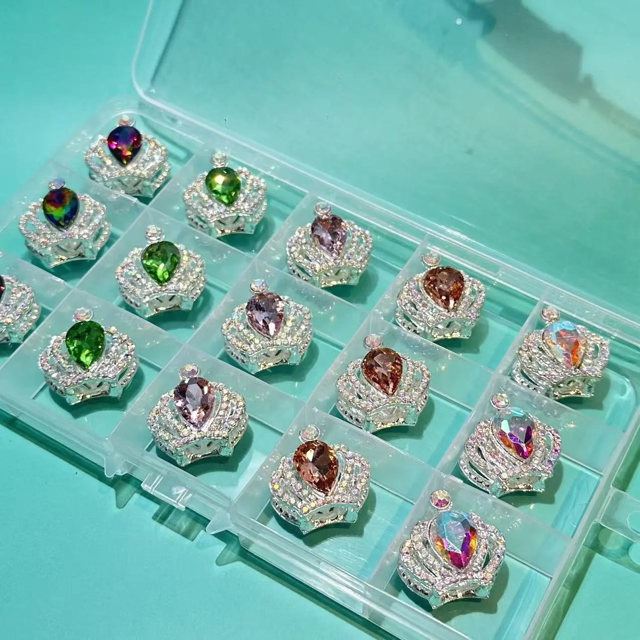 【B112】【Crown Metal Beads 】22mm Rainbow Mix For DIY Pen/Jewelry Making