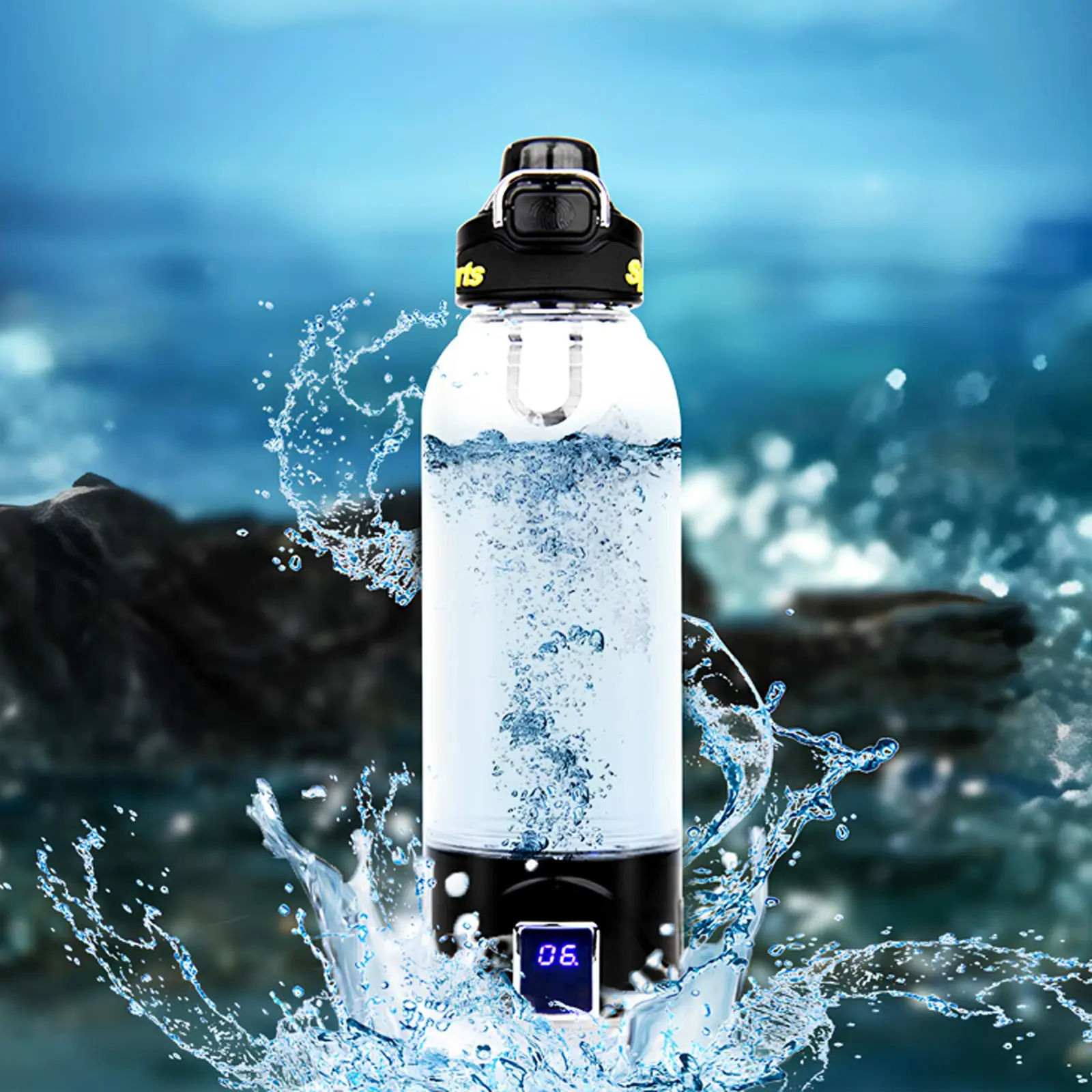 1L Hydrogen Water Bottle Generator, USB Rechargeable Hydrogen Water Bottle, Water Ionizer Machine, Drinking Supplies for Home Office