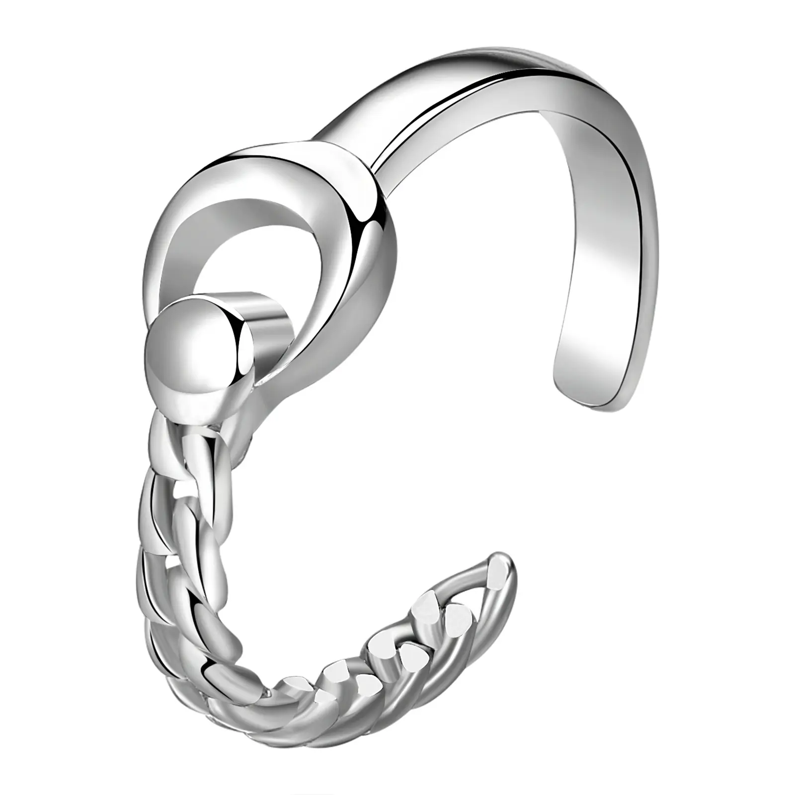 OIDEA Women's Sun Moon Celestial Motif Ring - Stainless Steel Jewelry, Vintage, Adjustable Layered Flexible Open Silver Boho Rings for Birthday Anniversary Gifts, Vintage Rings