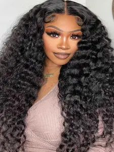 Deep Wave Hair 8 Bundles for Women 20 24 26 Inch Curly Bundles Synthesis Hair Deep Wave Extensions Weave Deep Curly Wet and Wavy Water Wave Bundles (1B#, 310G)
