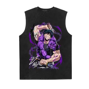 Jujutsu Kaisen Anime Vintage Tank 90s Graphic Sleeveless Tank Tops Men Vest Streetwear Outfits Men Vacation Outfits Sleeveless Shirt