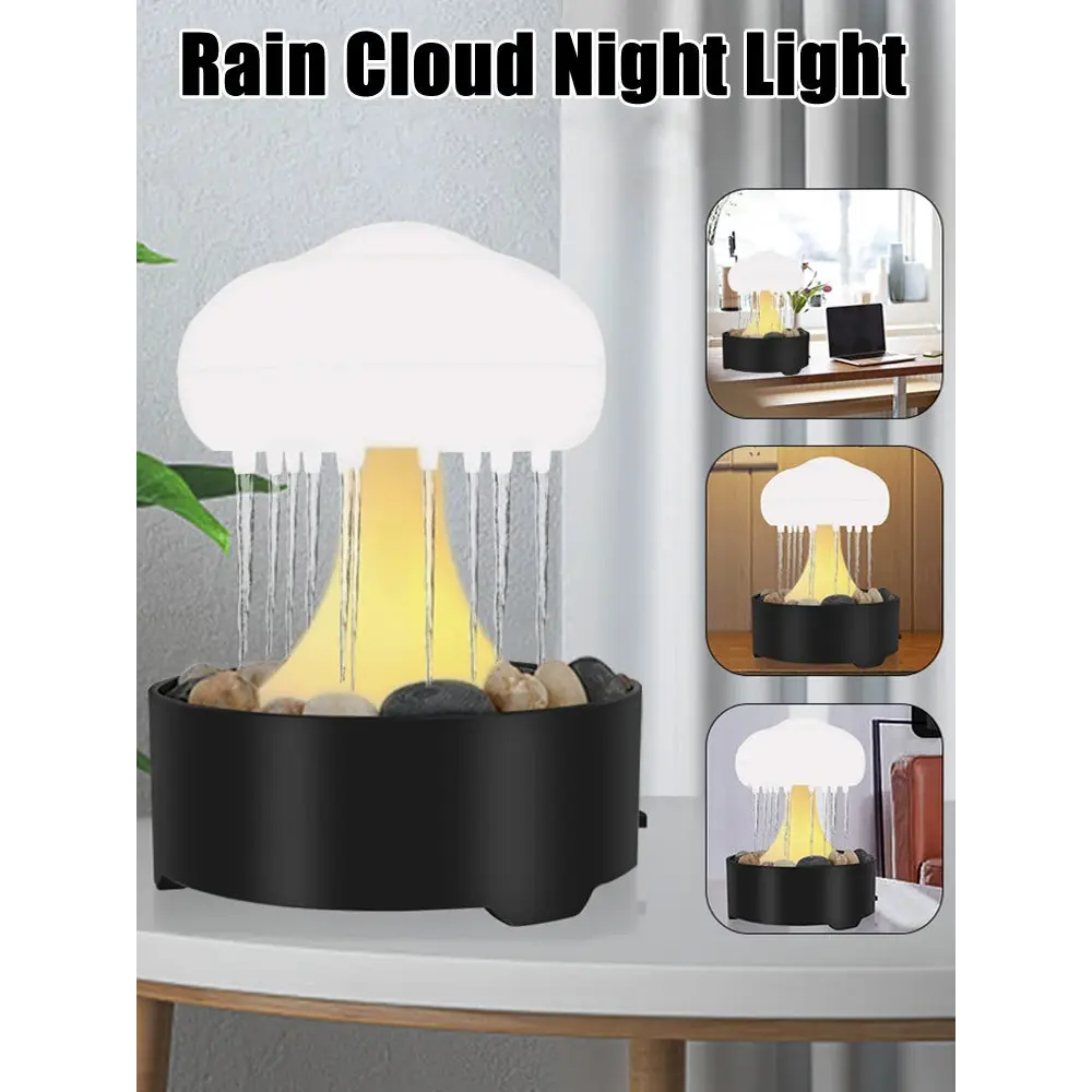 Mushroom Fountain Lamp with Rain