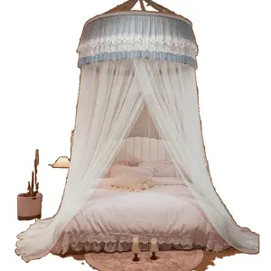 Round Dome Mosquito Net Freestanding No Installation Double Person Ceiling Princess Style Bed Canopy