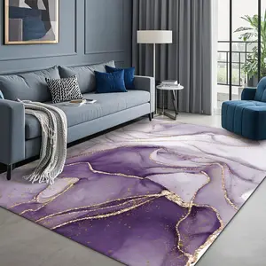 Abstract Marble Pattern Rug, 1 Count Non-slip Washable Floor Mat, Decorative Carpet for Home Living Room Bedroom Hotel Dormitory