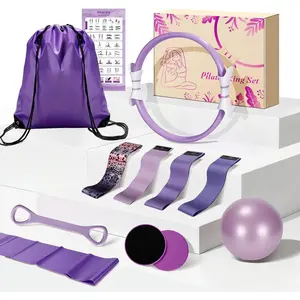 Pilates Kit for Women, 14.5 in. Pilates Ring with Sliding Discs & Leopard Band, Complete  Pilates Kit for Beginners, Versatile Pilates Equipment for Strength and Flexibility