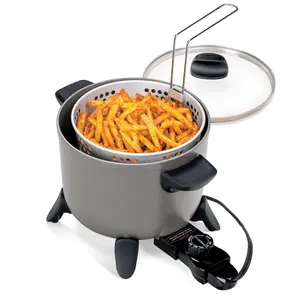 Kitchen Kettle Multi-Cooker with Non-Stick Feature, Electric Deep Fryer Multifunction Appliance
