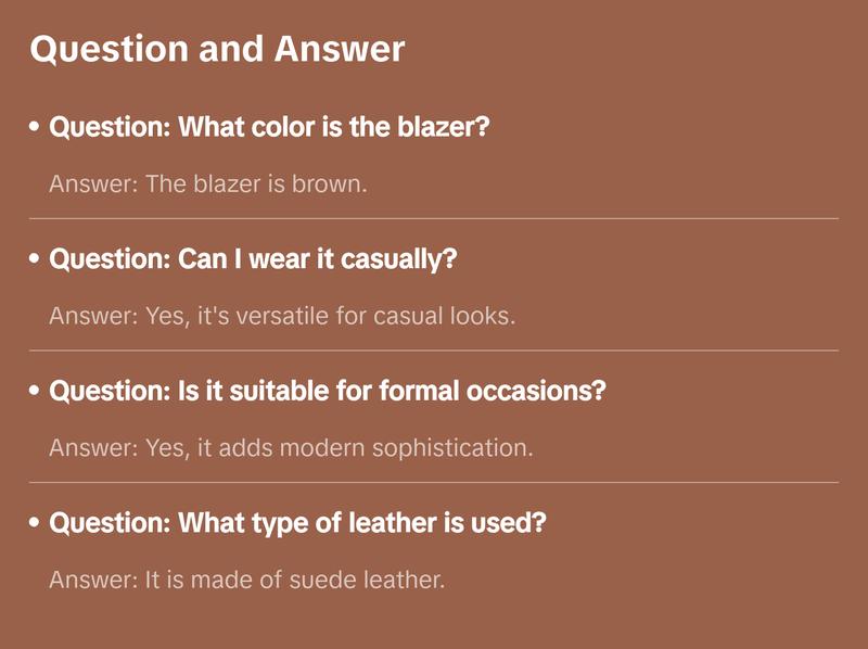 Dalbert Men's Brown Suede Leather Blazer