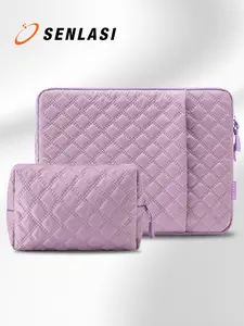 Senlasi 13-16 Inch Laptop Case Sleeve, Plaid Pattern, Casual Style, All Seasons, with Accessory Pouch