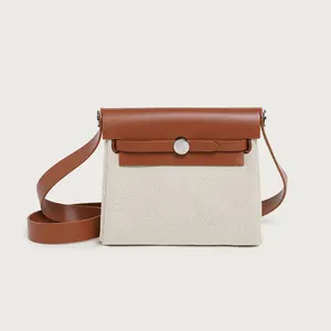 UGoodBag New Canvas Kelly Bag for Women, High-End Light Luxury Small Accessory with Phone Storage, Versatile Crossbody Shoulder Option
