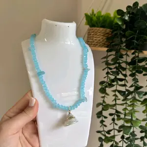 Sky Blue Beaded Necklace