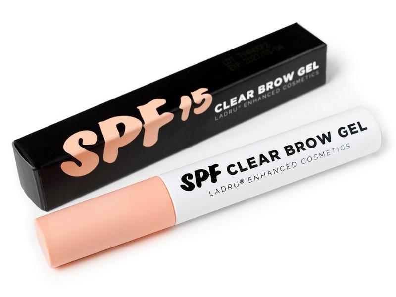 Created by LADRU Enhanced Cosmetics, Clear Eyebrow Gel with SPF made to protect from harmful UV and keep your brows in place.