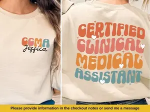 Personalized CCMA Nurse Shirt, CCMA Nurse Gift, CMA Sweatshirt, Certified Clinical Medical Assistant, Custom Ccma Nurse Sweater, Cma Gift