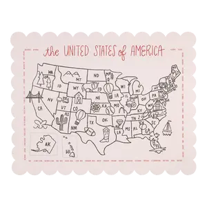 Color the USA Map Paper Placemat