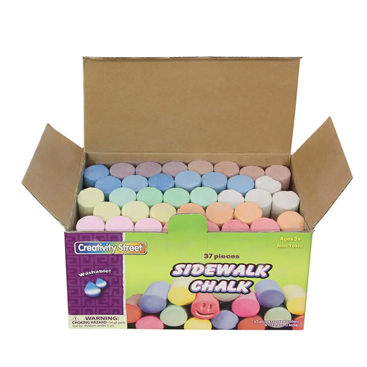 Pacon  Creativity Street Sidewalk Chalk - 37 Pieces - Box of 3