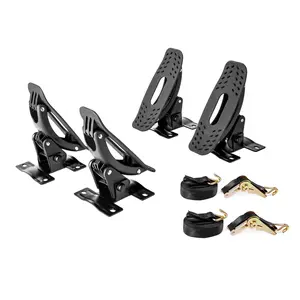 AA-Racks Steel Jetty Saddle Rack for Kayak Carrier Canoe Boat Paddle Board Surfboard Roof Top Mount on Car SUV Truck Crossbar with Ratchet Lashing Straps