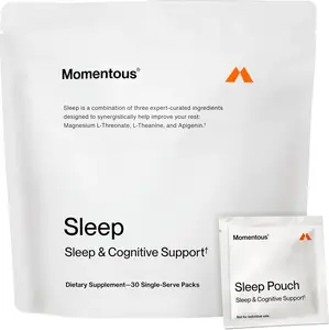 Momentous Nightly Sleep Pack - Natural, Edible Healthcare & Fitness Sleep Supplement with Magnesium L-Threonate, L-Theanine, Apigenin - NSF Certified for Sport - 30 Servings