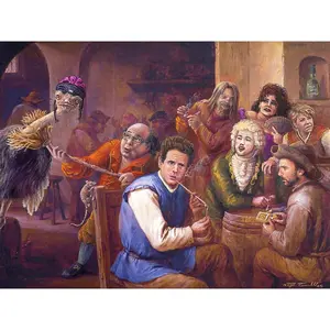 "The Gang Gets Painted" - 24" x 16" High Quality Canvas Print