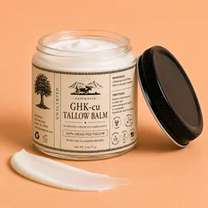 GHK-cu Tallow Balm, 100% Grass-Fed Tallow with Copper Peptide, Unscented, 2 oz