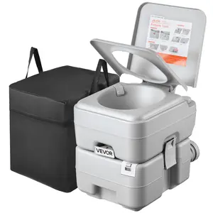 VEVOR Portable Toilet, 5.3 Gallon Detachable Waste Tank, 120 Flushes, Camping Toilet for Adults, Outdoor Travel Potty with Level Indicator, Carry Bag, Suitable for RV Travel, Camping, Hiking, Boating