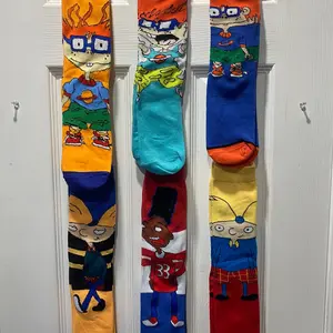 Tooned premium sock V-3 $7. per Pair. Retro polyester Spandex Unisex.    Flash sale.  5 pairs $25.  Save $10.  Now through March 25 2024. Menswear Stylish sock Women's Thick