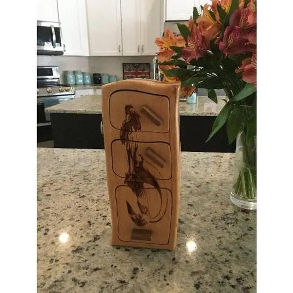 Solid Wood Box W/Drawers - Sexy Mermaid, Jewelry Box, Handcrafted, Custom Box, Personalized Box, Handmade, Home Decor, Engraved, Stash Box