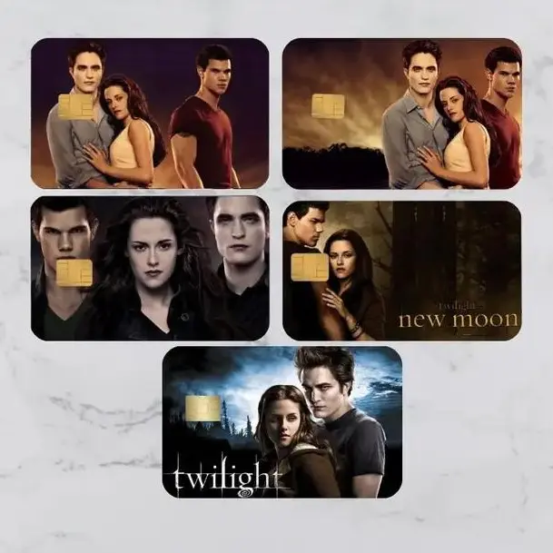 Twilight Edward Bella Jacob Card Sticker | Vampire Romance Debit Credit Card Skin Cover | Forks Inspired Wallet Decal | Movie Fan Vinyl Accessory Gift for Fans