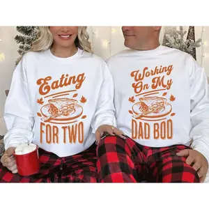 Eating for Two Thanksgiving Couples Pregnancy Announcement Shirt, Matching Thanksgiving Pregnancy Reveal, Fall Baby announcement Shirt