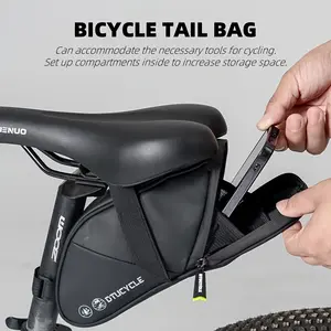 Bike Saddle Bag Large Capacity — Cycling Underseat Storage Pack for Road & Mountain Bike, Adjustable Shoulder Strap, Zipper Closure