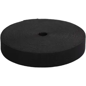 1 Inch by 20 Yard Black Heavy Stretch High Elasticity Elastic Spool Knit Elastic Bands for Sewing