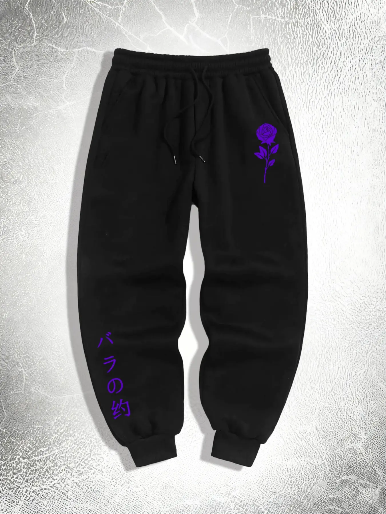 Men's Autumn Winter Rose Pattern Print Drawstring Sport Pants, Outdoor Casual Fitted Sweatpants, Versatile Comfortable Joggers, Tracksuit Pants, Casual Sports Trousers, Outdoor Jogging Pants