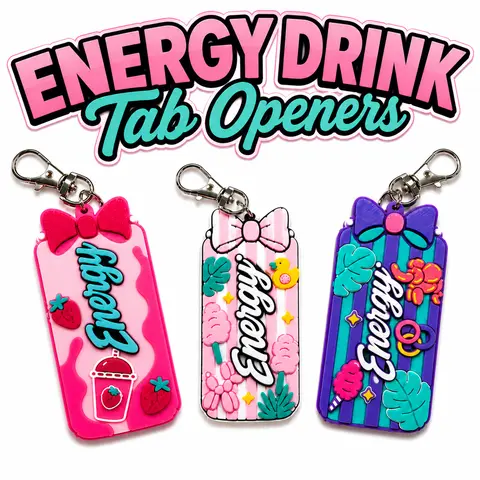 Energy Drink Tab Opener Keychain - Kitchen Utensil Gadget for Easy Energy Drink Tab Opening Portable Lightweight Colorful